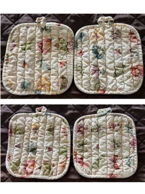 Vintage Pair of Waverly Pastoral Plaid Potholders